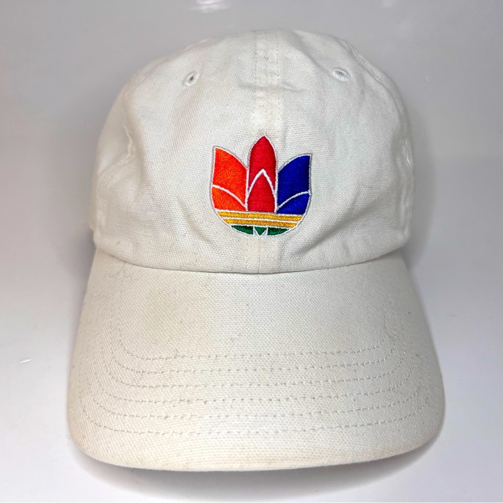 Adidas Rainbow Trefoil White Adjustable One Size Fits All Cap
